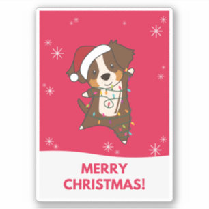 Australian Shepherd Merry Winter Sticker