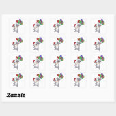 Australian Shepherd Merry Winter Vierkante Sticker (Vel)