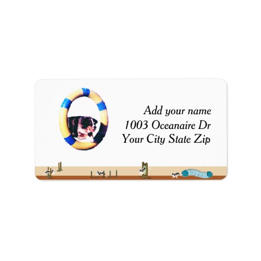 Australian Shepherd met Agility design Etiket (Voorkant)