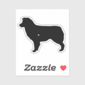 Australian Shepherd met Heart Black Silhouette Sticker (Vel)