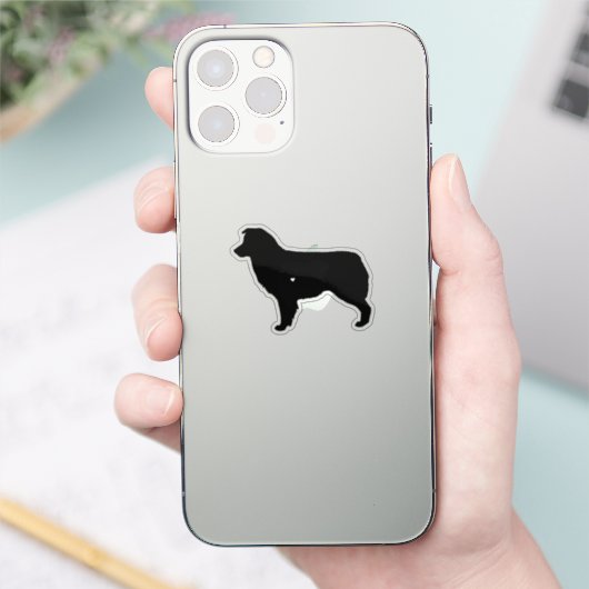 Australian Shepherd met Heart Black Silhouette Sticker (Telefoon)
