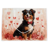 Australian Shepherd met Rozen - Valentijnsdag Groot Cadeauzakje (Voorkant)