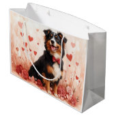 Australian Shepherd met Rozen - Valentijnsdag Groot Cadeauzakje (Achterkant Gekanteld)