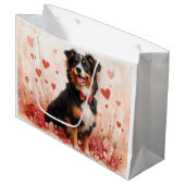 Australian Shepherd met Rozen - Valentijnsdag Groot Cadeauzakje (Voorkant Gekanteld)