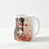 Australian Shepherd met Rozen - Valentijnsdag Koffiemok (Voorkant rechts)