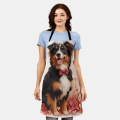 Australian Shepherd met Rozen - Valentijnsdag Schort (Gedragen)
