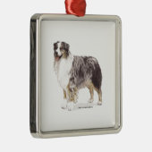 Australian Shepherd Metalen Ornament (Rechts)