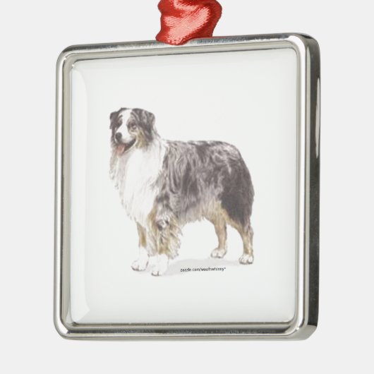 Australian Shepherd Metalen Ornament (Links)