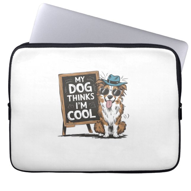 Australian Shepherd Mijn hond denkt dat ik cool be Laptop Sleeve (Voorkant)