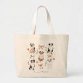 Australian Shepherd Mom & Aussie Mama Coquette Bow Grote Tote Bag (Voorkant)