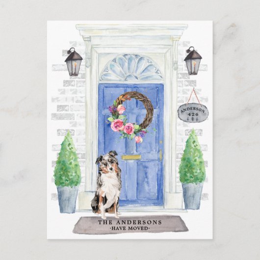 Australian Shepherd Moving Announcement Briefkaart (Voorkant)
