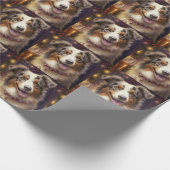 Australian Shepherd Nieuwjaar Cadeaupapier (Hoek)