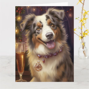 Australian Shepherd Nieuwjaar Kaart