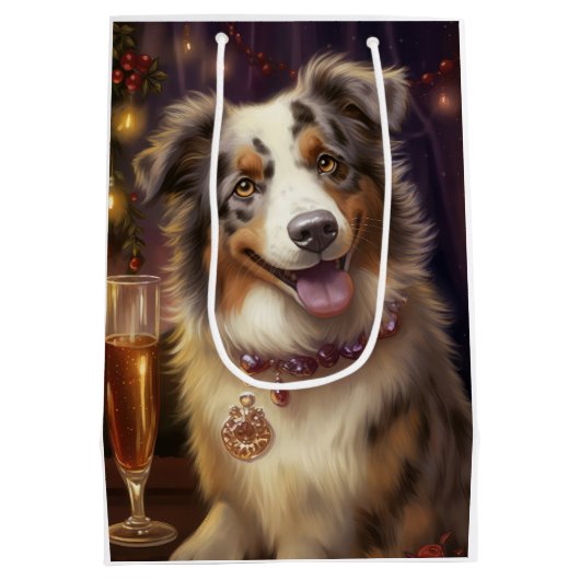 Australian Shepherd Nieuwjaar Medium Cadeauzakje (Achterkant)