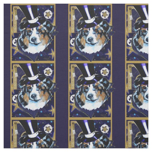 AUSTRALIAN SHEPHERD - NIEUWJAARSDAG STOF (Swatch)