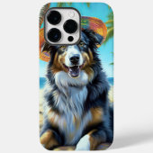 Australian Shepherd On Beach hondenliefhebber zome Case-Mate iPhone Case (Achterkant)