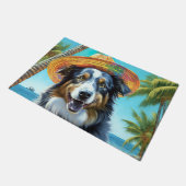 Australian Shepherd On Beach hondenliefhebber zome Deurmat (Schuin)