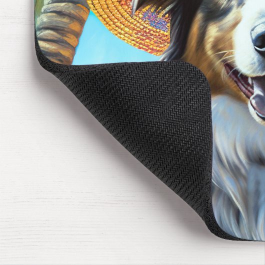 Australian Shepherd On Beach hondenliefhebber zome Muismat (Hoek)