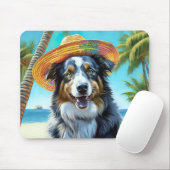 Australian Shepherd On Beach hondenliefhebber zome Muismat (Met muis)