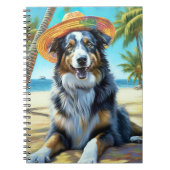 Australian Shepherd On Beach hondenliefhebber zome Notitieboek (Voorkant)