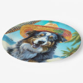 Australian Shepherd On Beach hondenliefhebber zome Papieren Bordje (Gekanteld)