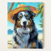 Australian Shepherd On Beach hondenliefhebber zome Planner (Achterkant)