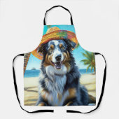 Australian Shepherd On Beach hondenliefhebber zome Schort (Voorkant)