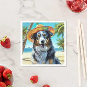 Australian Shepherd On Beach hondenliefhebber zome Servet