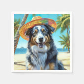 Australian Shepherd On Beach hondenliefhebber zome Servet (Voorkant)