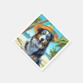 Australian Shepherd On Beach hondenliefhebber zome Servet (Hoek)