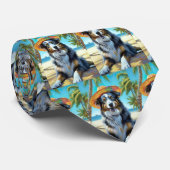 Australian Shepherd On Beach hondenliefhebber zome Stropdas (Opgerold)