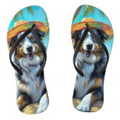 Australian Shepherd On Beach hondenliefhebber zome Teenslippers (Voetbed)