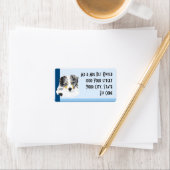 Australian Shepherd op Blue Address Label (Insitu)