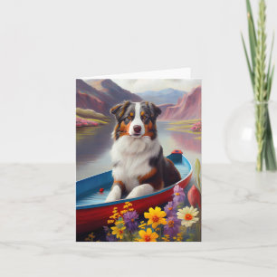Australian Shepherd op een Peddel: Een Schitterend Kaart