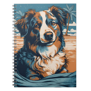 Australian Shepherd op een tropisch strand Notitieboek