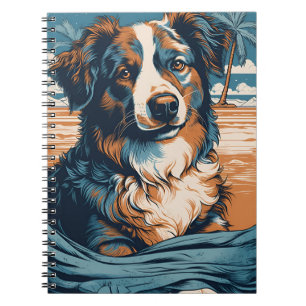 Australian Shepherd op een tropisch strand Notitieboek