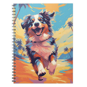 Australian Shepherd op een tropisch strand Notitieboek