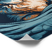 Australian Shepherd op een tropisch strand Poster (Hoek)