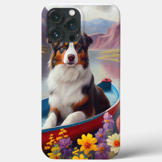 Australian Shepherd op Paddle: Een Schilderachtig Case-Mate iPhone Case (Achterkant)