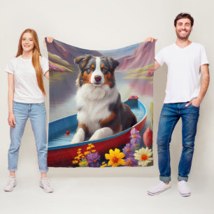 Australian Shepherd op Paddle: Een Schilderachtig  Fleece Deken