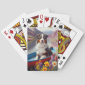 Australian Shepherd op Paddle: Een Schilderachtig  Pokerkaarten (Achterkant)
