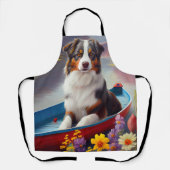 Australian Shepherd op Paddle: Een Schilderachtig  Schort (Voorkant)