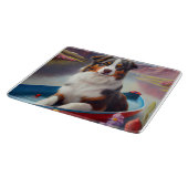 Australian Shepherd op Paddle: Een Schilderachtig Snijplank (Hoek)