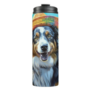 Australian Shepherd Op Strand hondenliefhebber zom Thermosbeker