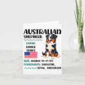 Australian Shepherd Origin Funny Aussie Dog Lover Kaart (Voorkant)