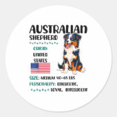 Australian Shepherd Origin Funny Aussie Dog Lover Ronde Sticker (Voorkant)