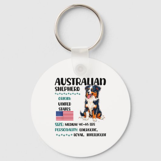 Australian Shepherd Origin Funny Aussie Dog Lover  Sleutelhanger (Voorkant)