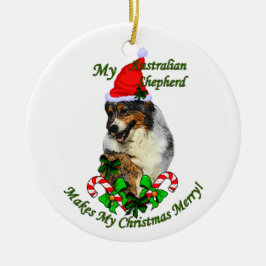 Australian Shepherd Ornament met kerstcadeaus