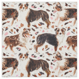 AUSTRALIAN SHEPHERD Painterly Waterverf Dog Stof