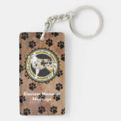 Australian Shepherd Paws Hondenras Lover Custom Sleutelhanger (achterkant)